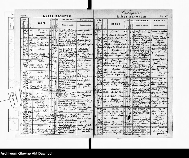 image.from.unit.number "Parafia: Grzymałów. Dekanat: Skałat. Księga metrykalna urodzeń dla wsi Ostapie*."