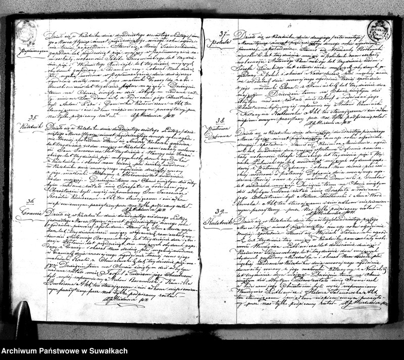 image.from.unit.number "Duplikat Aktów Urodzonych, Zaślubionych i Zmarłych Parafii Rzymsko-Katolickiej Kaletnik z roku 1856."