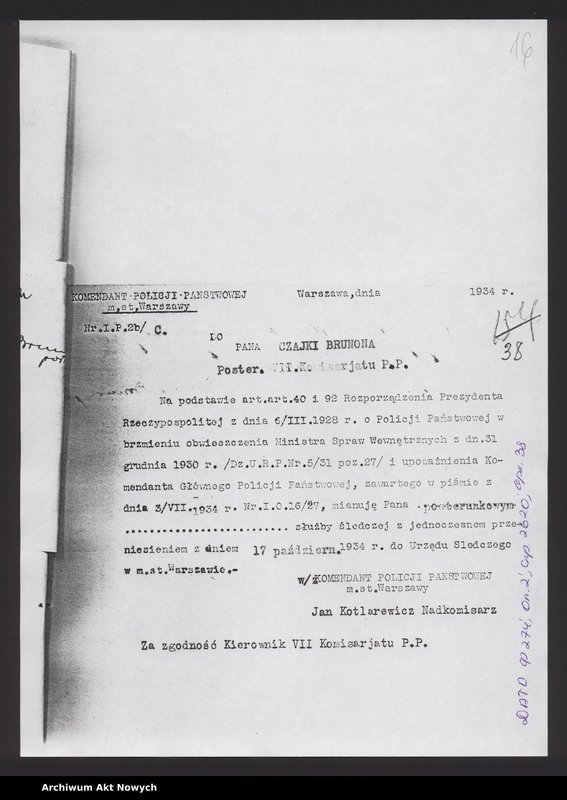 image.from.unit.number "Akta osobowe policjanta z województwa tarnopolskiego - Czajka Brunon"