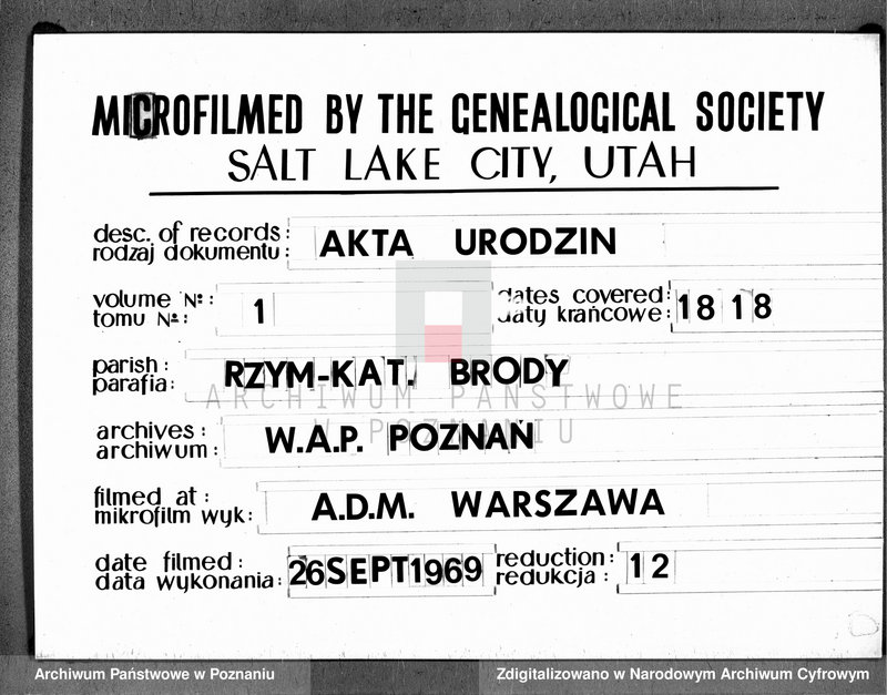 Obraz 1 z jednostki "Liber baptisatorum"