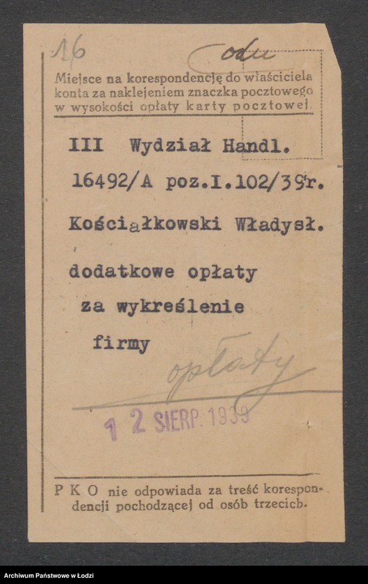 Obraz 18 z jednostki "Władysław Kościołowski - sklep spożywczy i tytoniowy"