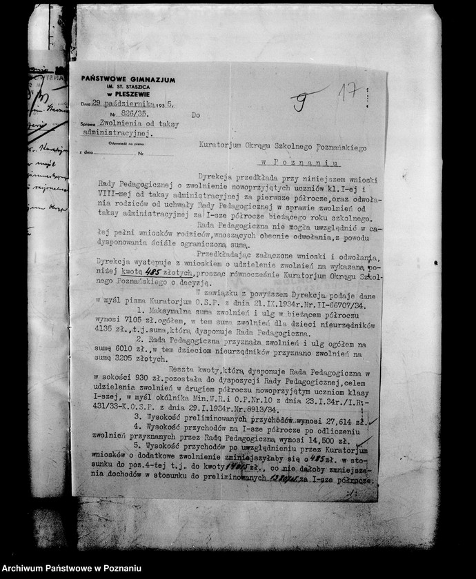 Obraz 20 z jednostki "Państwowe Gimnazjum imienia Staszica - Pleszew"