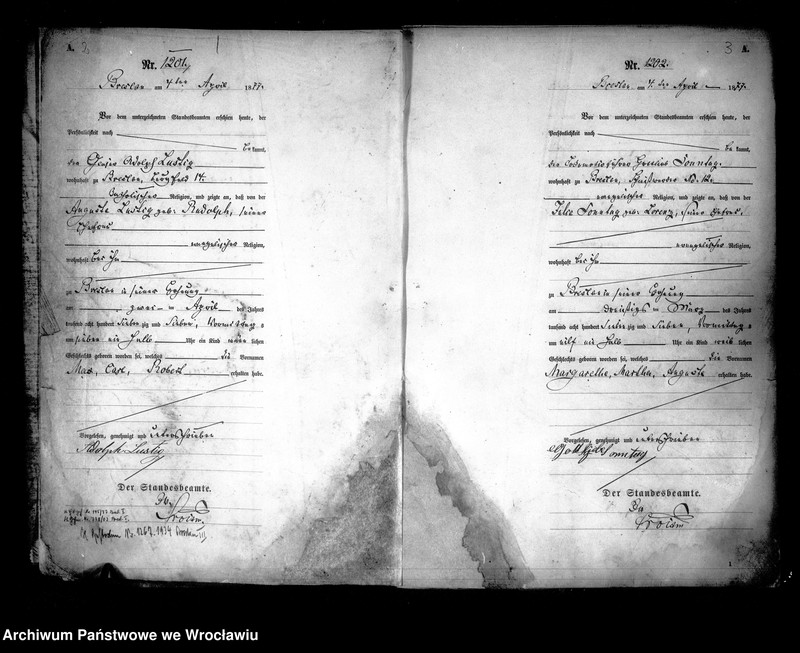 image.from.unit.number "Geburts-Haupt-Register Breslau I 1877 Band 3"