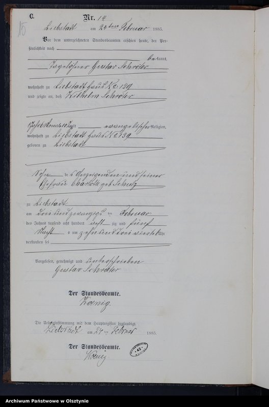 image.from.unit.number "Sterbe-Neben-Register Nr 1 - 71"