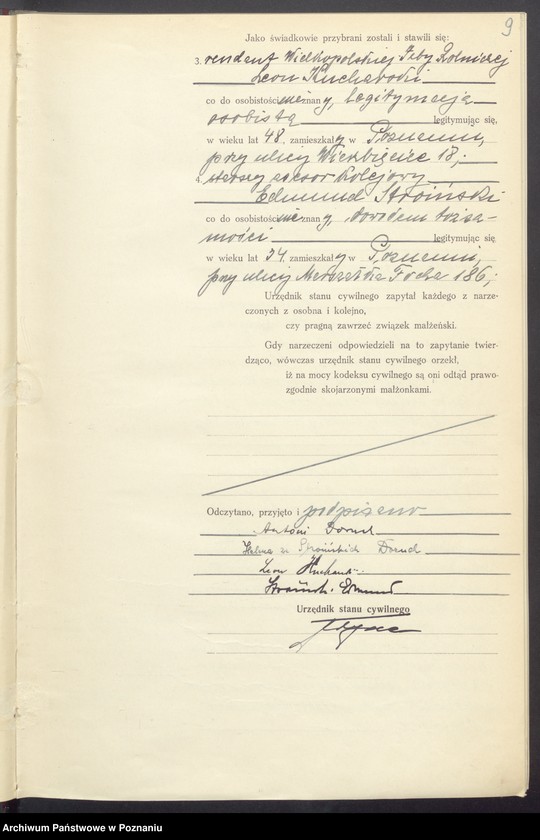 Obraz 10 z jednostki "Księga miejscowa małżeństw tom I [Rejestr główny małżeństw]"