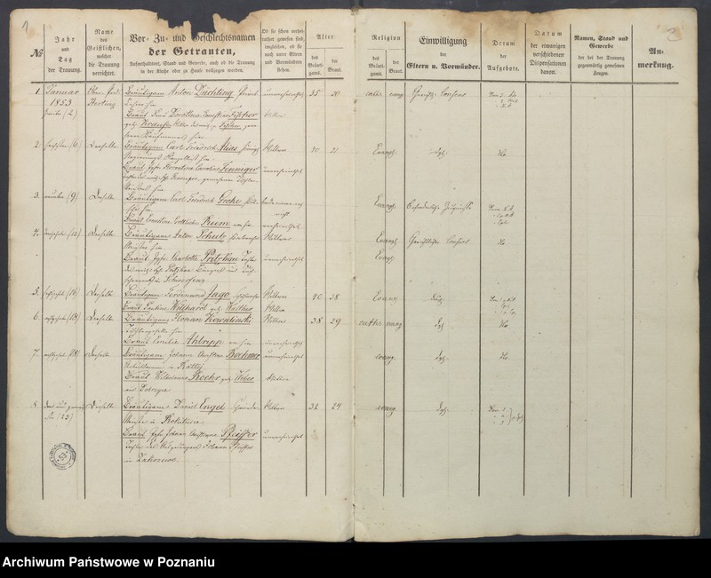 Obraz 5 z jednostki "Duplikat des Trauungs, Tauf und Begraebnissregister"