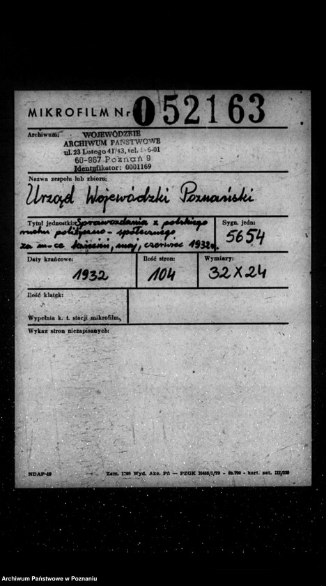 Obraz 2 z jednostki "Sprawozdania z polskiego legalnego ruchu polityczno-społecznego za miesiące kwiecień, maj, czerwiec 1932 r."