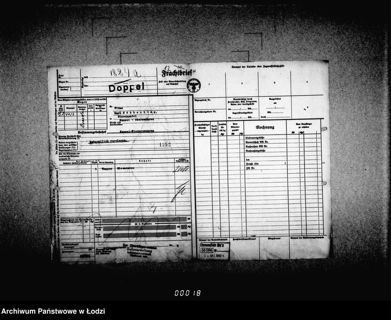 Obraz 17 z jednostki "Frachtbriefe doppel einige Ausgang vom 1301-1825a. [Wtórniki listów przewozowych]"