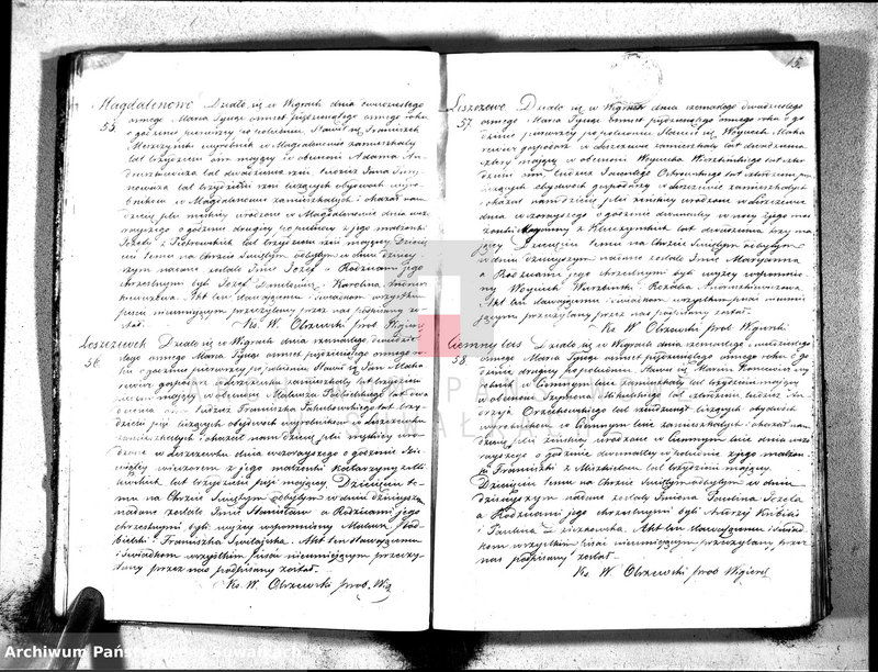 image.from.unit.number "Duplikat akt urodzonych, zaślubionych i zmarłych parafii wigierskiej na rok 1858"