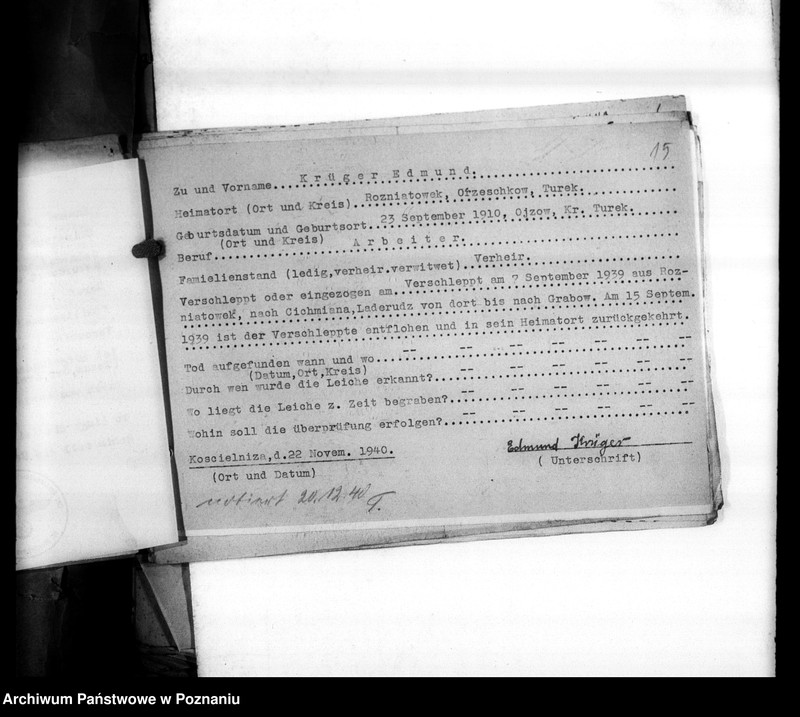 Obraz 19 z jednostki "Wykazy miejscowych Niemców, którzy zginęli w 1939 roku"