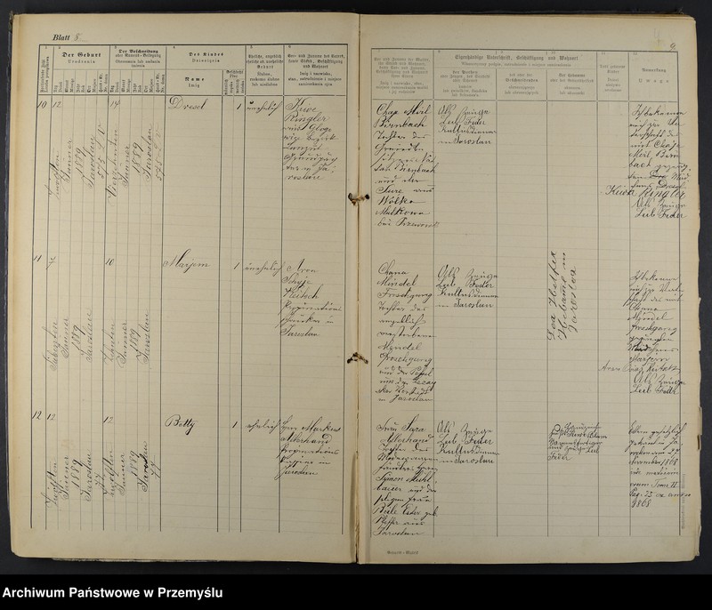image.from.unit.number "Geburtsmatrik des israelitischen Matriken-Bezirkes Jaroslau pro 1889"