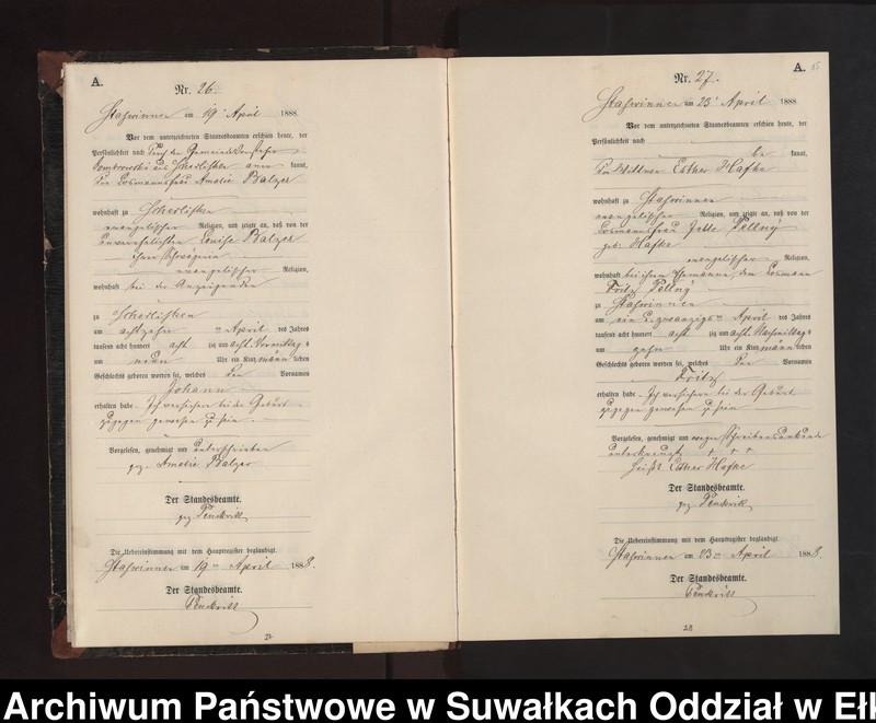 image.from.unit.number "Geburts-Neben-Register des Preussischen Standes-Amtes Stasswinnen Kreis Loetzen"
