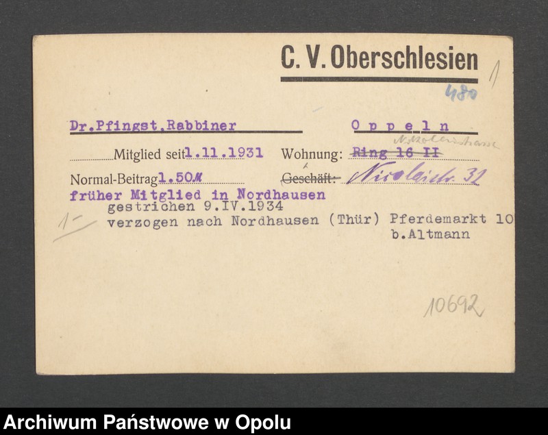 Obraz 3 z jednostki "[Pfingst Dr Rabbiner, Oppeln]"