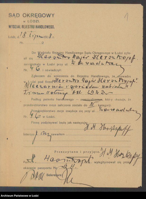 Obraz 3 z jednostki "Herszko Majer Herszkopf – mleczarnia i sprzedaż nabiału"