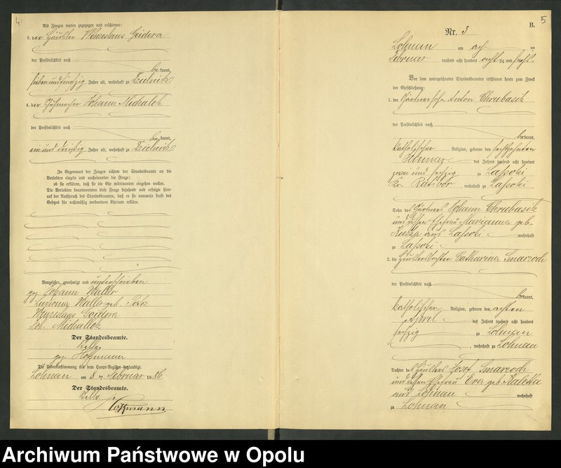 Obraz 6 z jednostki "Urząd Stanu Cywilnego Łany Księga małżeństw rok 1886-89"