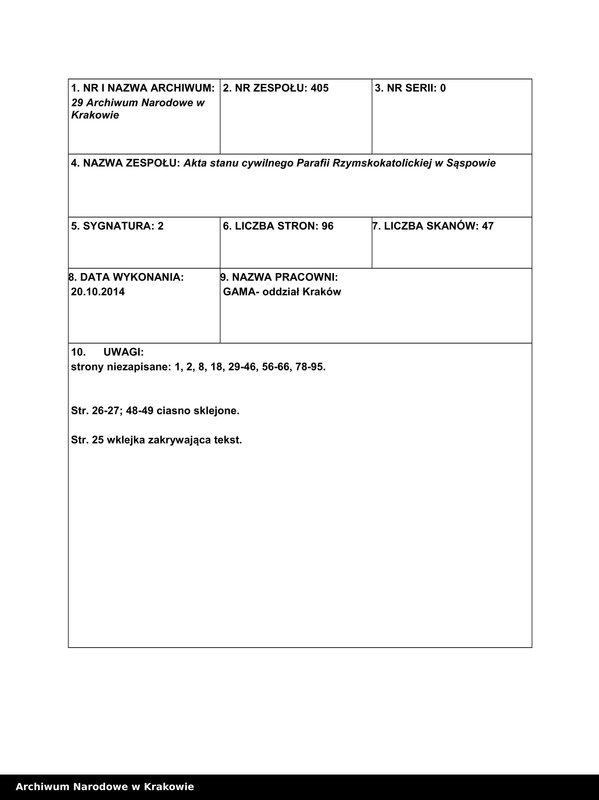 Obraz z jednostki "Duplikataktow urodzeń, małżeństw i zgonów"