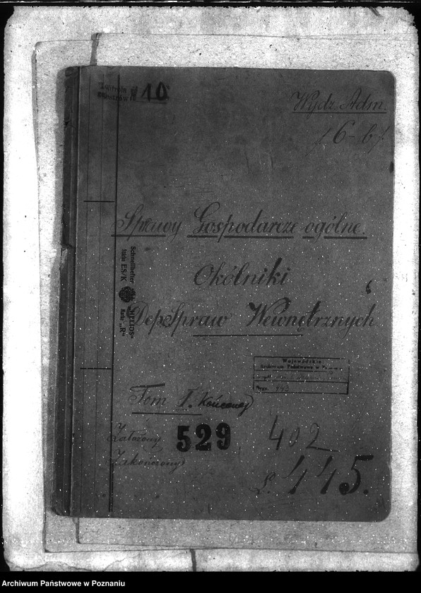 Obraz 5 z jednostki "Sprawy gospodarcze-ogólne Okólniki Dep. Spraw Wewnętrznych"