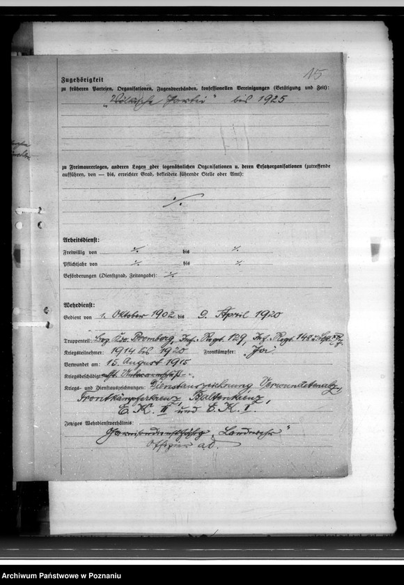 Obraz 19 z jednostki "Bewerbungen um Kinsatz im staatlichen und kommunalen Dienst"