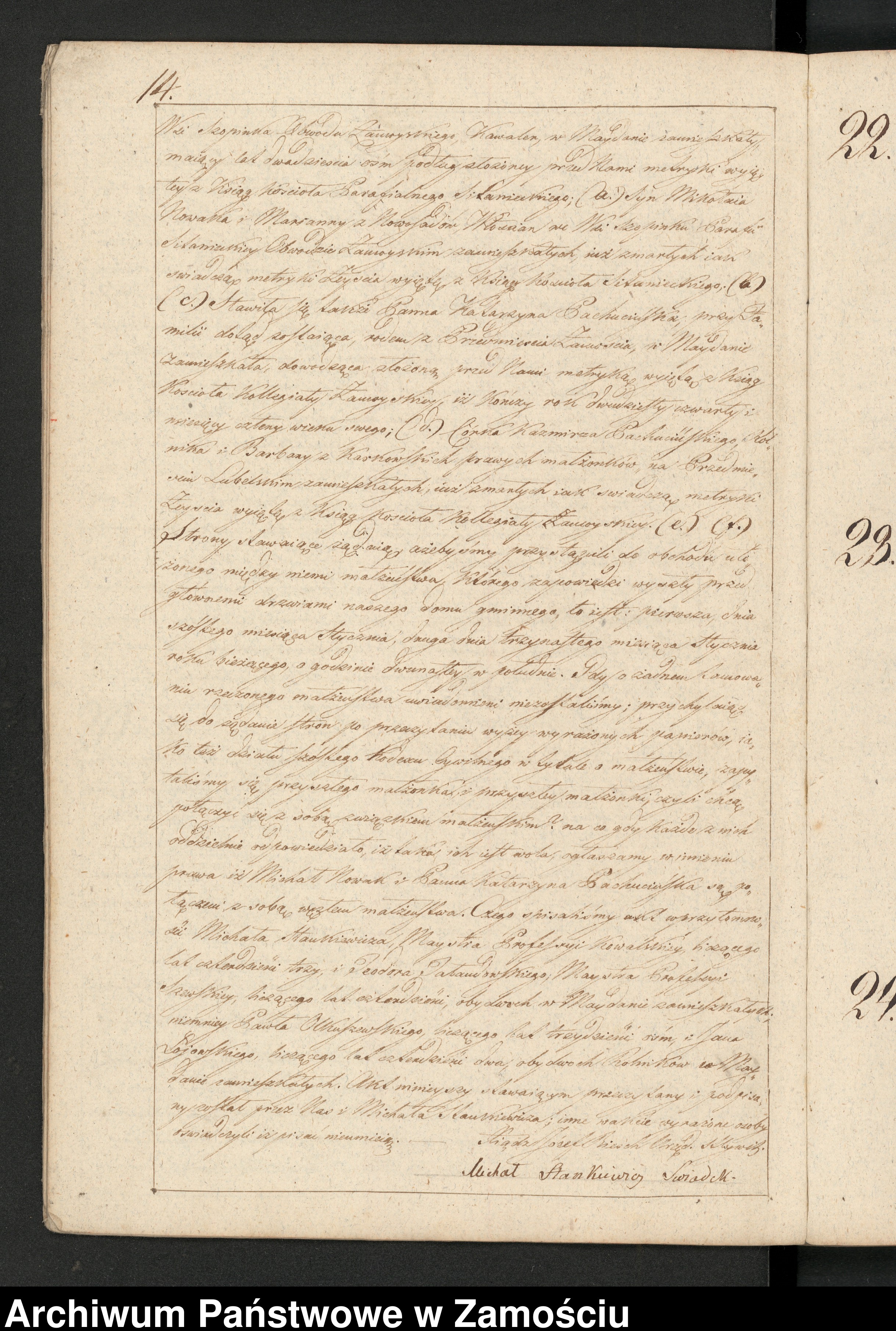 Skan z jednostki: Księga zapowiedzi i małżeństw