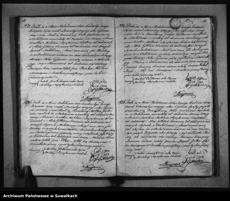 image.from.unit.number "Duplikat Akt osób Urodzonych, Zmarłych i Zaślubionych Urzędnika Stanu Cywilnego Wyznania Mojżeszowego Okręgu Bakałarzewo pro 1842"