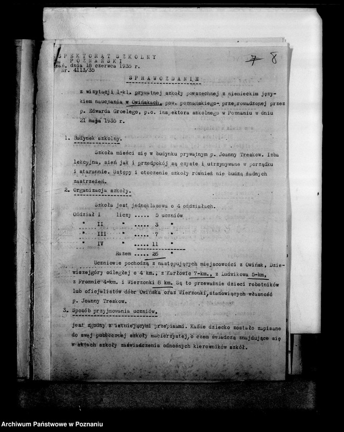 Obraz 12 z jednostki "Prywatna Szkoła Powszechna z niemieckim językiem nauczania Owińska powiat Poznański"
