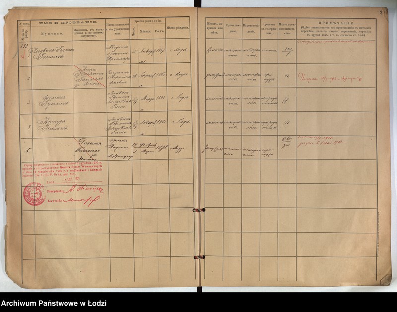 Obraz 3 z jednostki "[Księga ludności stałej m. Łodzi guberni piotrkowskiej nr domu 893-903]"