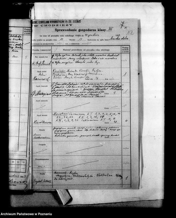 Obraz 16 z jednostki "Państwowe Gimnazjum imienia świętej Barbary w Chodzieży [Protokoły konferencji Rady Pedagogicznej]"