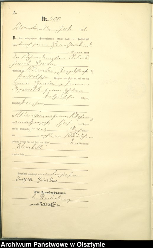 image.from.unit.number "Geburts-Haupt-Register Tom II,Nr 400 - 746"