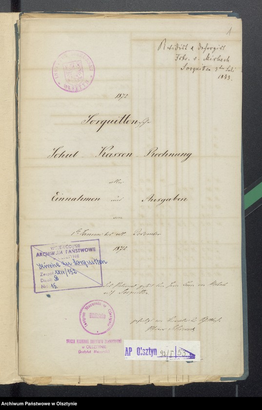 image.from.unit.number "Sorquittensche Schul-Kassen Rechnung aller Einnahme und Ausgabe"