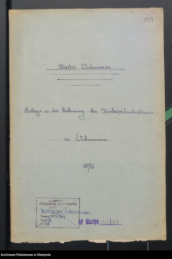 image.from.unit.number "Beläge zu der Rechnung des Kirchspielsschulkasse zu Widminnen"