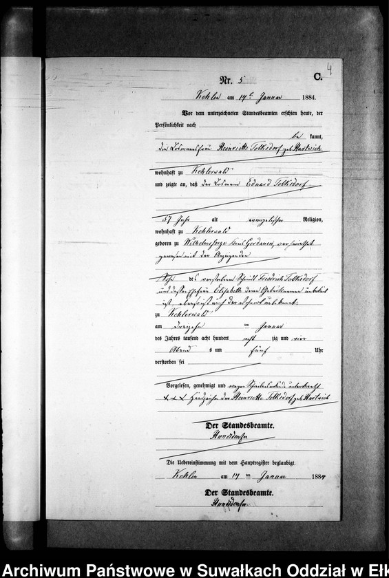 image.from.unit.number "Sterbe-Neben-Register des Preussischen Standes-Amtes Kehlen Kreis Angerburg"