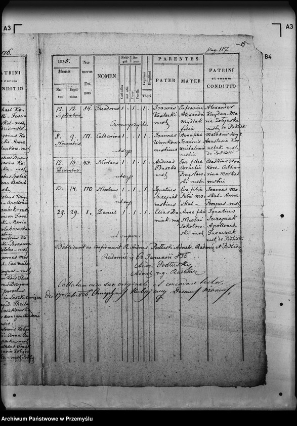 Obraz 19 z jednostki "[Kopie ksiąg metrykalnych parafii Radenice z filiami Czyżowice, Podliski, Wiszenka (dekanat Mościska)]"