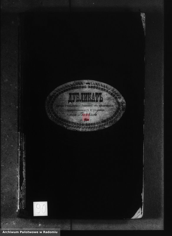 image.from.unit.number "Dublikat aktov graždanskago sostoâniâ ob urodivših, brakosočetavšihsâ i umerših v prihoda Glovačev za 1900 god"