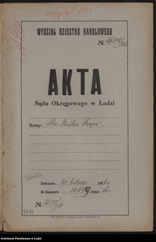 Obraz 2 z jednostki "Ita – Małka Szeps – drukarnia"