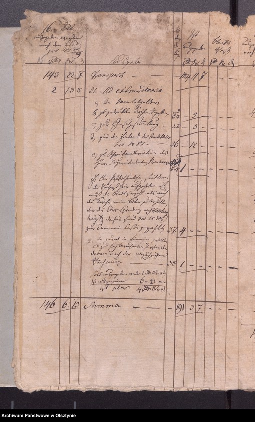 image.from.unit.number "Passenheimsche Stadt Kirchen Rechnung über Einnahme und Ausgabe"