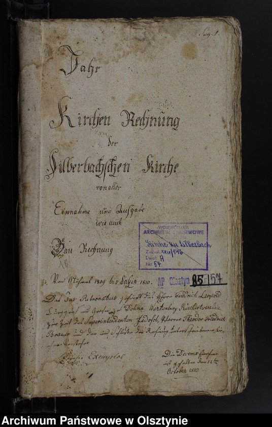 image.from.unit.number "Jahr Kirchen Rechnung der Silberbachschen Kirche aller Einnahme und Ausgabe wie auch Bau-Rechnung"