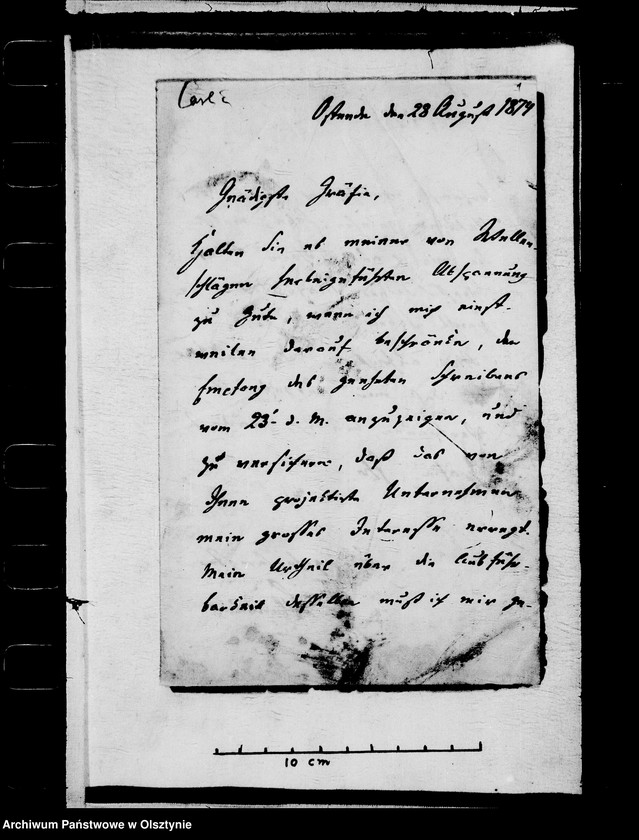 image.from.unit.number "/Karl Gf. zu Eulenburg- Wicken an seine Tante Anna Gfin Lehndorff geb. Hahn/"