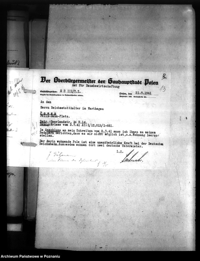 Obraz 17 z jednostki "Wohnungszuweisungen für Deutsche. Verdrängung der Polen."