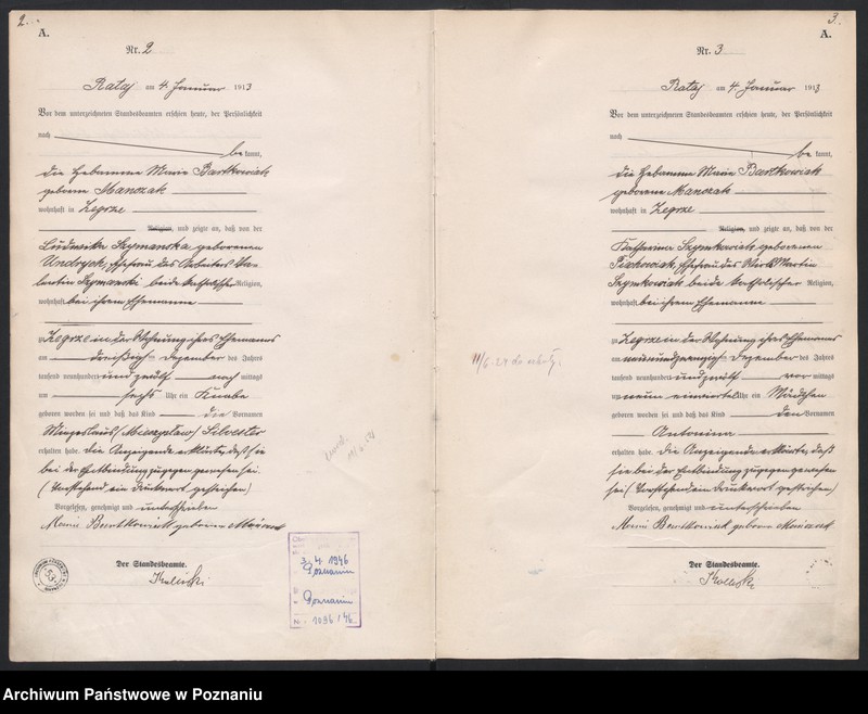 Obraz 4 z jednostki "Księga miejscowa urodzeń [Rejestr główny urodzeń]"