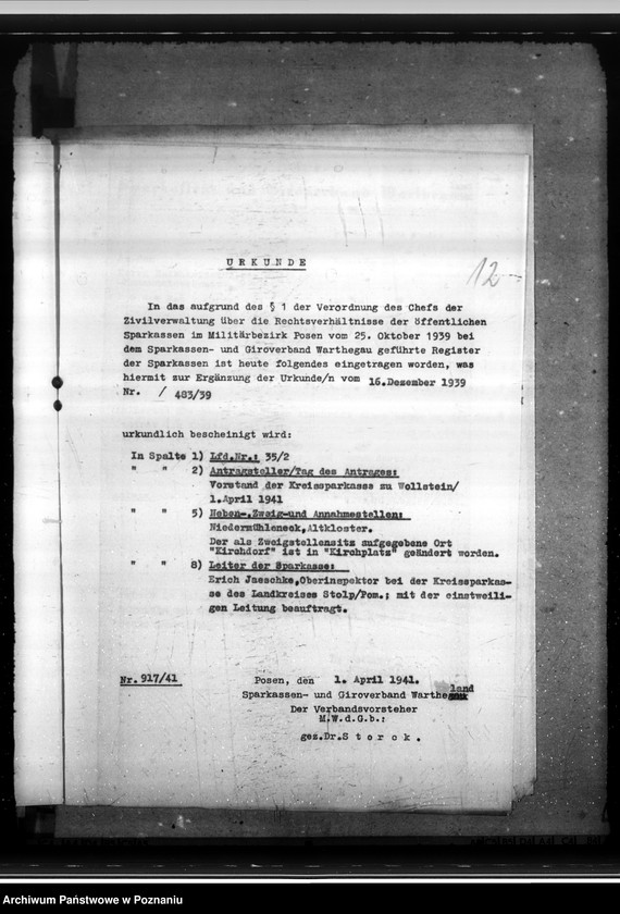 Obraz 16 z jednostki "Sparkassen und Giroverband Wartheland"