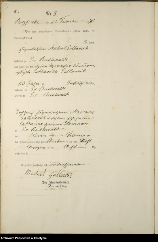 Obraz 11 z jednostki "Sterbe-Haupt-Register Nr 1 - 69"
