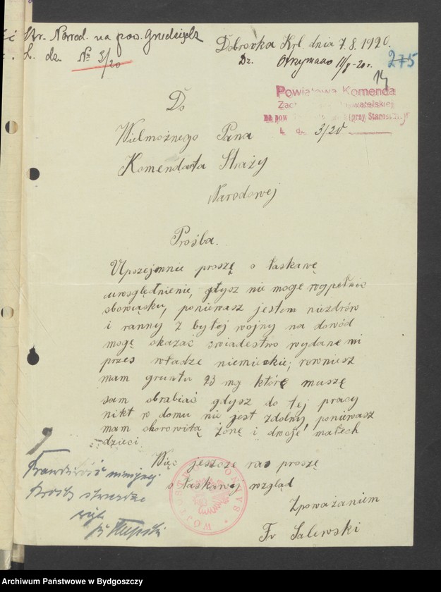image.from.unit.number "[Raporty, sprawozdania, zaświadczenia, akta personalne Powiatowej Komendy Zachodniej Straży Obywatelskiej na powiat Grudziądz-Wieś]"