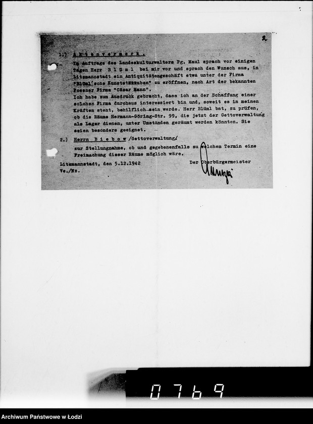 Obraz 8 z jednostki "Lager Hermann-Gör.Str.39.Herr Straube. [Korespondencja w sparwie wydania i przyjęcia towarów]"