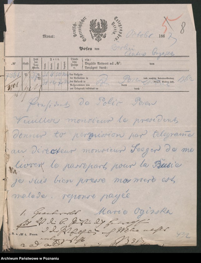 Obraz 11 z jednostki "A. betr. Viktor von Oginski und seine Gemahlin Maria geboren Gräfin Plater"