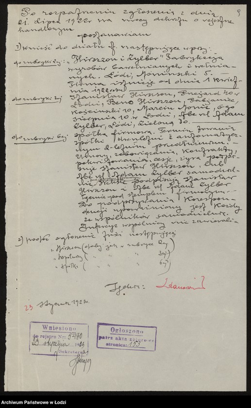 Obraz 11 z jednostki "Hirszon i Zylber- fabryka wyrobów bawełnianych i półwełnianych"