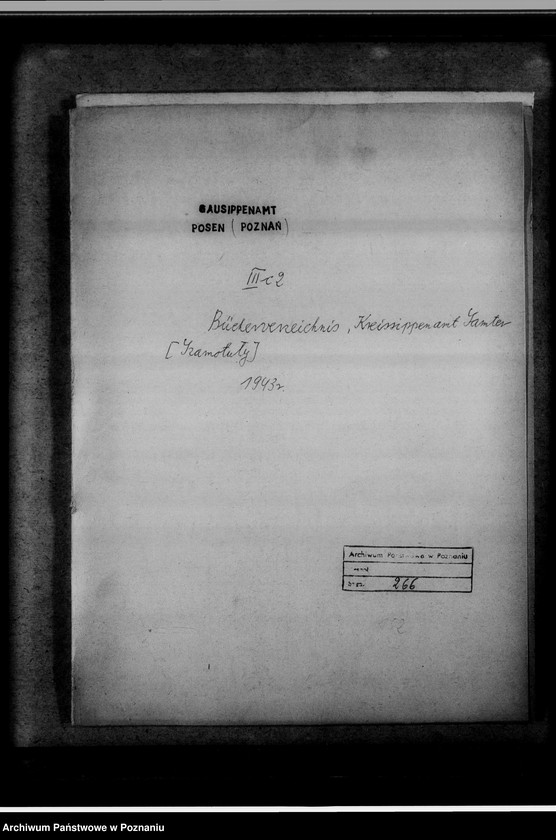 Obraz 4 z jednostki "Bücherverzeichnis, Kreissippenamt Samter [Szamotuły]"