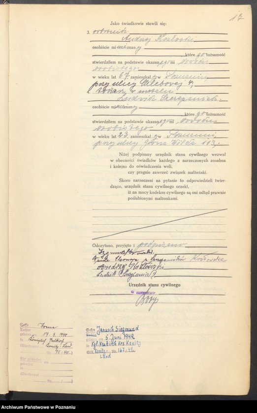 Obraz 19 z jednostki "Księga miejscowa małżeństw tom III [Rejestr główny małżeństw]"