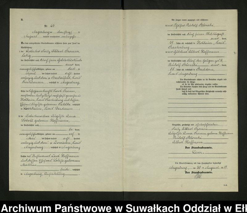 image.from.unit.number "[Heirats - Register (Neben - Register) Standesamt Angerburg einschl. der Bezirke, Gr. Strengeln, Prinowen und Kehlen Kreis Angerburg] No 60 bis 120"