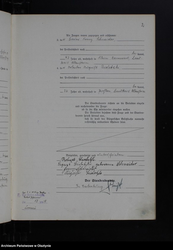 image.from.unit.number "Heirats-Haupt-Register Tom I, Nr 1 - 16"