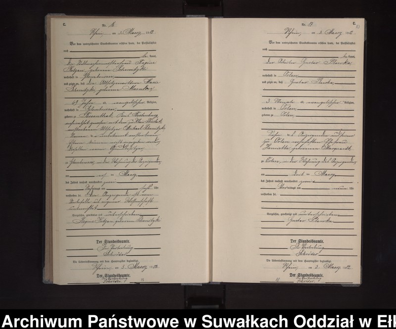 image.from.unit.number "Sterbe-Neben-Register des Königlichen Preussischen Standes-Amtes Orlen Kreis Loetzen"